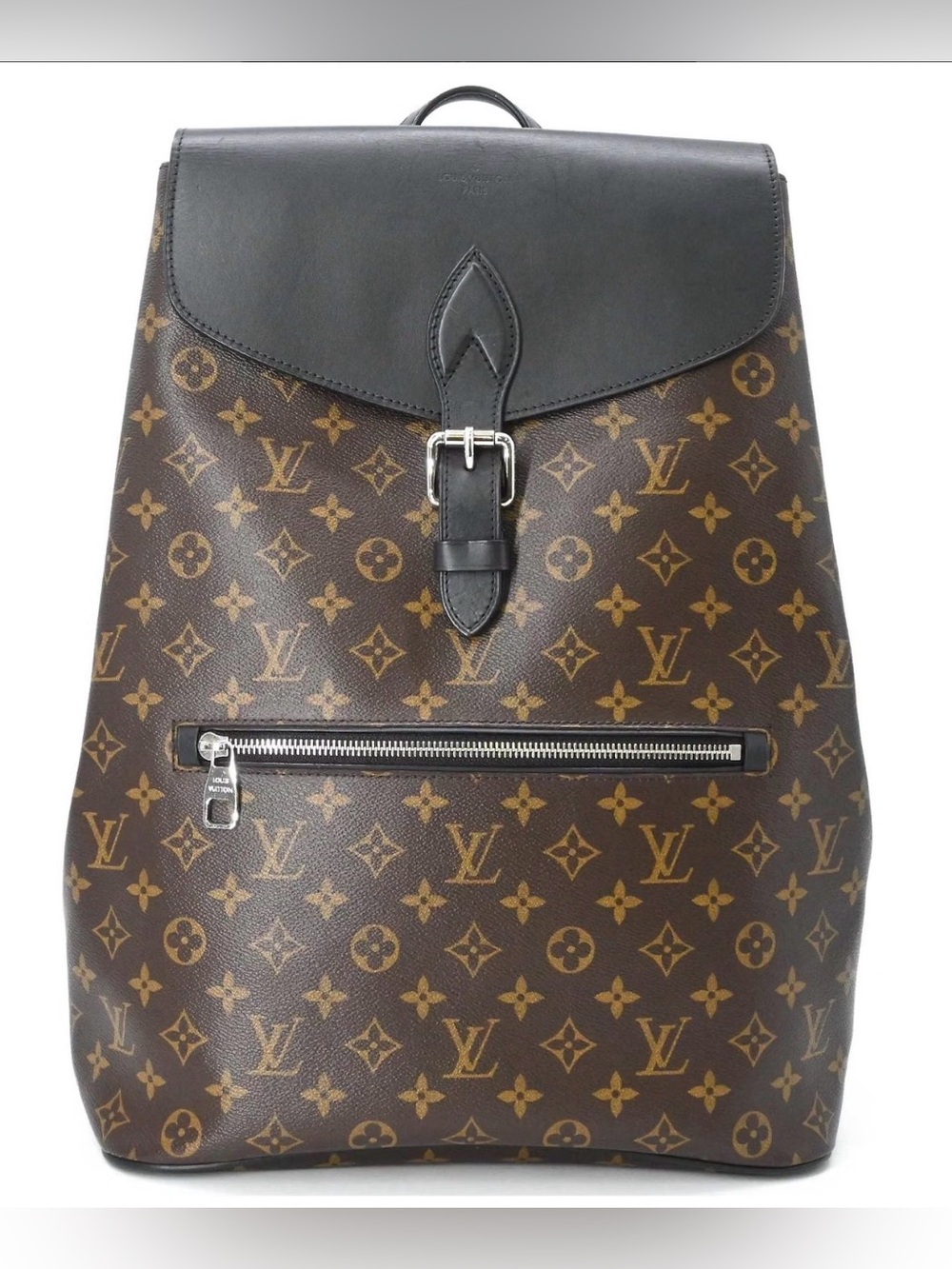 Louis Vuitton Unisex Brown Leather Monogram Macassar Palk Preowned Backpack